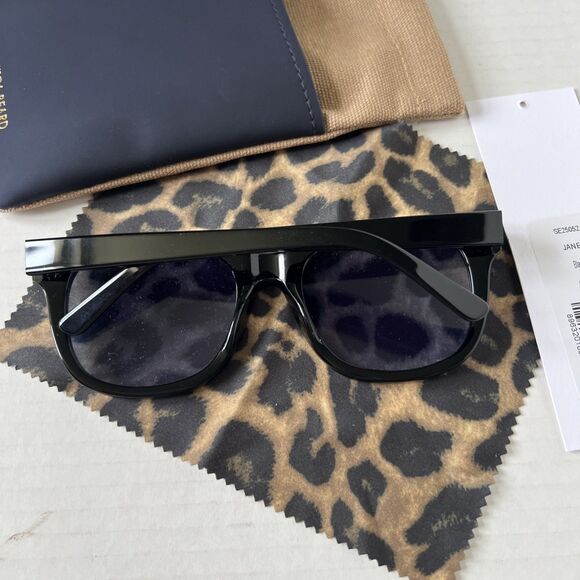 Veronica Beard Jane Square Frame Sunglasses Black NWB
